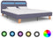 vidaXL - Bedframe - met - LED - zonder - matras - stof - lichtgrijs - 150x200 - cm