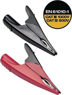 Fluke AC285 Veiligheids-krokodilklemmenset Bus 4 mm CAT IV 600 V, CAT III 1000 V Rood, Zwart