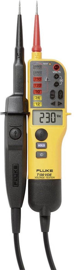 Fluke T130/VDE Tweepolige spanningstester CAT III 690 V, CAT IV 600 V LED, LCD, Akoestisch, Vibratie