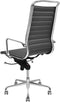 Feel Furniture - Luxe design bureaustoel van 100% rundleer - Hoge rugleuning - Donker grijs