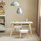 SoBuy KMB92-GR Kinderbureauset - Tafel met 2 Krukjes - Opbergruimte - Wit