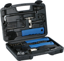 Kinzo Fiets Reparatieset 21-Delig - Fietsgereedschap met Koffer - Inclusief Kettingopener en Bandenlichters - Zwart