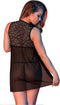 Fly Away Baby Doll & G-String Set - Black - S / M