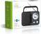 FM-Radio - Draagbaar Model - FM - Batterij Gevoed / Netvoeding - Analoog - 2.4 W - Zwart-Wit Scherm - Koptelefoonoutput - Handgreep - Grijs / Zwart