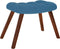 vidaXL - Schommelstoel - met - krukje - fluweel - blauw