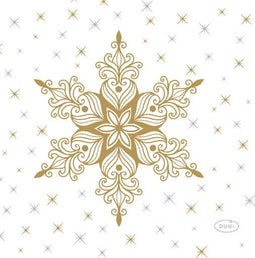 Duni - Servet l24b24 cm snowstars whit 20st