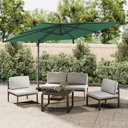 vidaXL - Zweefparasol - met - aluminium - paal - 300x300 - cm - groen