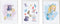 Set van 3 Schilderijen Crochetts Alice 33 x 43 x 2 cm Konijnenvlees Hoed Meisje 3 Onderdelen