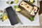Rechthoekige taartpan - 31x21x3 cm - Verwijderbare suiker en delicatessen achtergrond