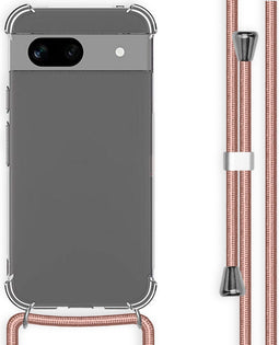 imoshion Hoesje Geschikt voor Google Pixel 8a Hoesje Met Koord - imoshion Backcover met koord - Rosé Goud