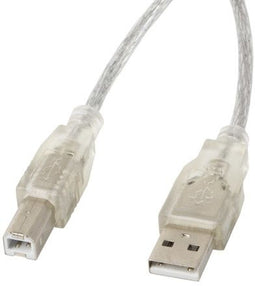 Lanberg CA-USBA-12CC-0030-TR - Kabel USB A naar USB B - 3 m - Transparant