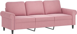 vidaXL - Driezitsbank - 180 - cm - fluweel - roze
