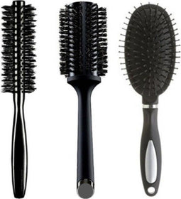 Touch Of Beauty Haarborstels - Anti-klit borstel set - Voor alle haarsoorten - Zwart (3 stuks)
