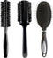 Touch Of Beauty Haarborstels - Anti-klit borstel set - Voor alle haarsoorten - Zwart (3 stuks)