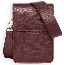 Telefoontasje Dames Crossbody - Selencia Avani Slang Telefoontasje Crossbody - Universeel Schoudertasje telefoon - Donkerrood