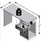 FMD Bureau met 1 lade 123x50x76,5 cm betonkleurig en wit