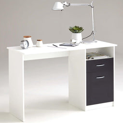 FMD Bureau met 1 lade 123x50x76.5 cm wit en zwart 3004-001