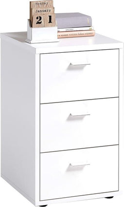 FMD - Nachtkastje - met - 3 - lades - wit