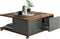 FMD Salontafel verrijdbaar old style bruin
