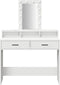 vidaXL - Kaptafel - met - LED - Verlichting - - - Wit - 100x41x140 - cm