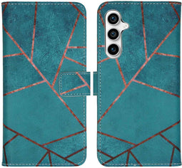 iMoshion Hoesje Geschikt voor Samsung Galaxy S23 FE Hoesje Met Pasjeshouder - iMoshion Design Softcase Bookcase - Blauw / Blue Graphic