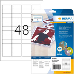 Herma 4232 - Veiligheidsetiketten A4 45.7x21.2mm - 1200 stuks
