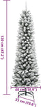 vidaXL - Kunstkerstboom - met - sneeuw - smal - 120 - cm - PVC - en - PE