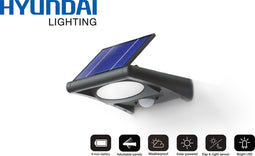 Hyundai - beveiligingslamp op zonne-energie - LED - donkergrijs