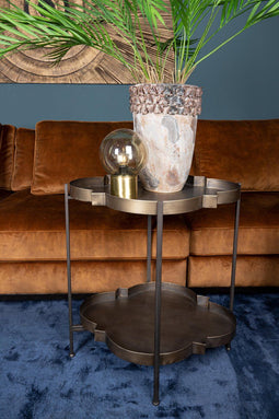 PTMD Lecia Bijzettafel - 57 x 50 x 62 cm - Metaal - Goud