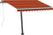 vidaXL - Luifel - handmatig - uittrekbaar - met - LED - 350x250 - cm - oranje - en - bruin