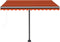 vidaXL - Luifel - automatisch - met - LED - windsensor - 300x250 - cm - oranje - bruin
