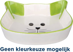 TRIXIE VOERBAK / WATERBAK KATTENHOOFD MET GEZICHT KERAMIEK ASSORTI
