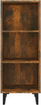 vidaXL - Dressoir - 34,5x32,5x90 - cm - bewerkt - hout - gerookt - eikenkleurig