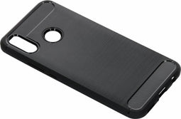 Hoesje Siliconen Geschikt voor Huawei P Smart Plus - Brushed Backcover - Zwart