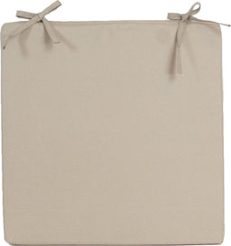 Stoelkussen buiten 40x40x2,8 cm taupe met bevestigingslussen