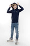 No Way Monday U-BOYS - Jongens Hoodie - Met capuchon - Donkerblauw - Maat 116