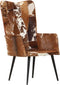 vidaXL Fauteuil harig echt leer bruin en wit