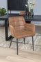 Livingfurn - Eetkamerstoel Bronco Cognac - Stof - 64x62x85