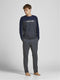 JACK&JONES JACSMITH - Heren Pyjamaset - Lange mouwen 100% katoen - Donkergrijs
