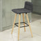 SoBuy set van 2 Barkrukken - Rugkruk - 92x44x44 cm - Donkergrijs - Zithoogte 68 cm (2 stuks)