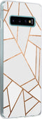 Hoesje Geschikt voor Samsung Galaxy S10 Plus Hoesje Siliconen - Design Backcover siliconen - Meerkleurig / White Graphic