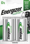 Energizer ENRD2500P2 - Herlaadbare batterij Power Plus D 2500 mAh - Zilver (2 stuks)