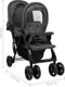 vidaXL - Tweelingkinderwagen - tandem - staal - donkergrijs