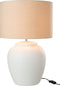 J-Line lamp Meli + kap - keramiek/linnen - wit - large