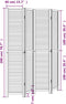 vidaXL - Kamerscherm - met - 4 - panelen - massief - paulowniahout - zwart