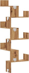 vidaXL - Hoekwandschap - 45x45x147 - cm - bewerkt - hout - artisanaal - eikenkleurig