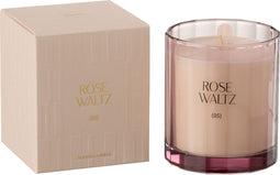 J-Line geurkaars Roze Waltz - glas - roze - 30U