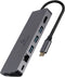 Gembird A-CM-COMBO5-05 - USB hub - 1x Ethernet 1Gbps 1x HDMI 3x USB 3.2 type-C - Grijs