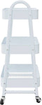 vidaXL - Opbergtrolley - 3-laags - 42x41,5x77 - cm - staal - wit