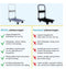 BRASQ Plateauwagen Inklapbaar - Transportkar - Draagvermogen 150 KG - Stalen frame - Zilver